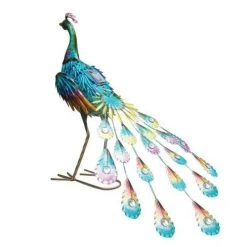 Peacock Solar Garden Ornament - Looking Forward