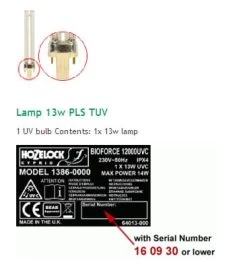 Hozelock 13W PLS UV Bulb Double End